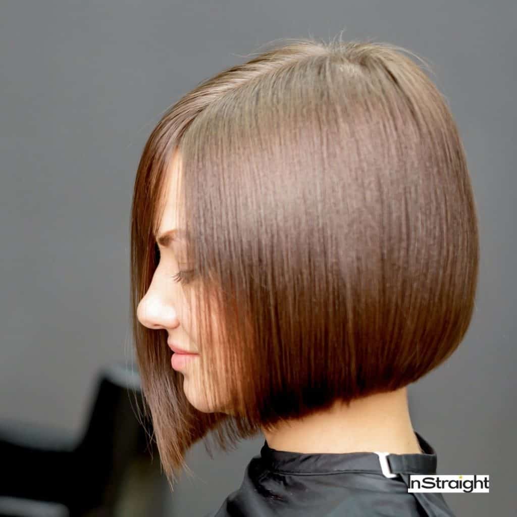 lady getting one of the haircuts for damaged hair at the salon